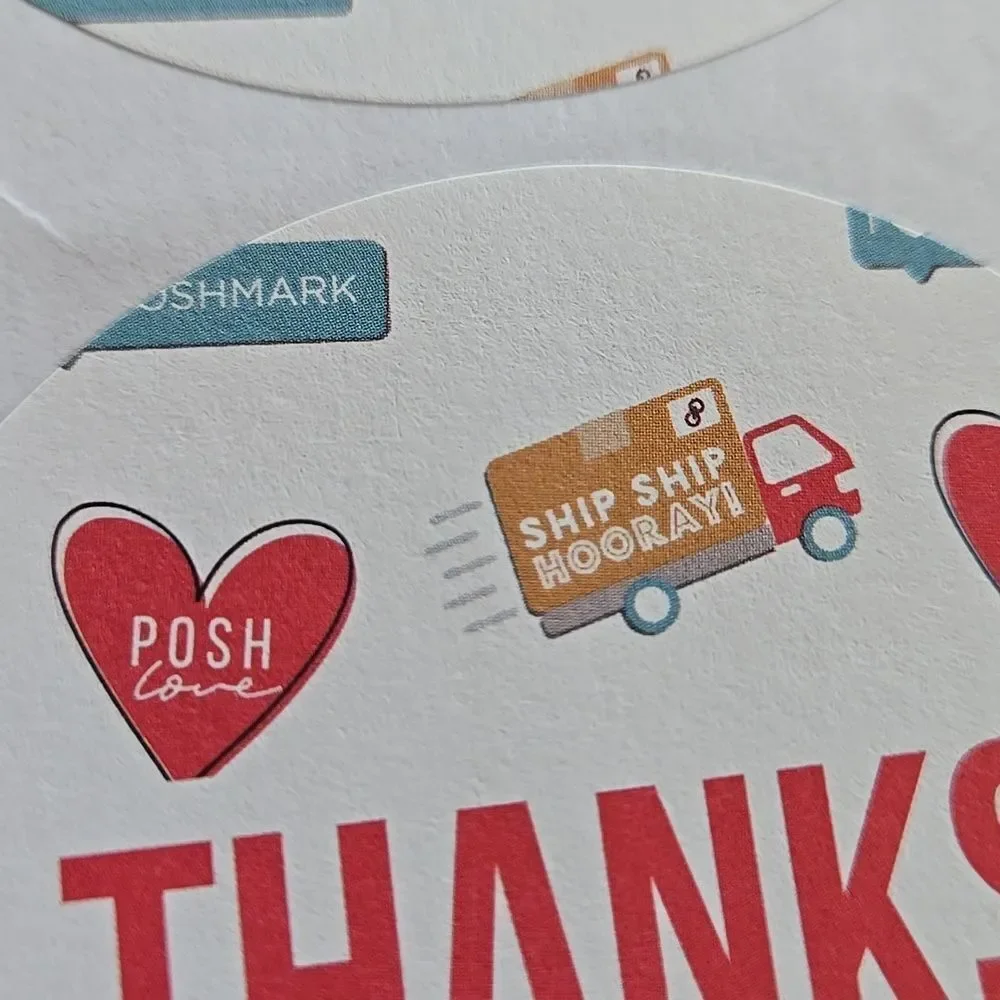 Thanks Stickers Sheet Poshmark Posh Swag Merch RARE big Sticker 1 Sheet 12 Indiv